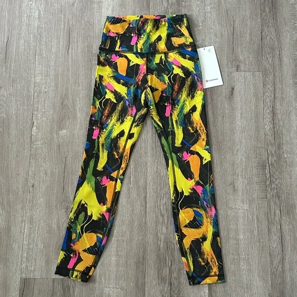 NWT New Lululemon Wunder Train High Rise Tight 25" Black Multi Contour Fit - Picture 2 of 7